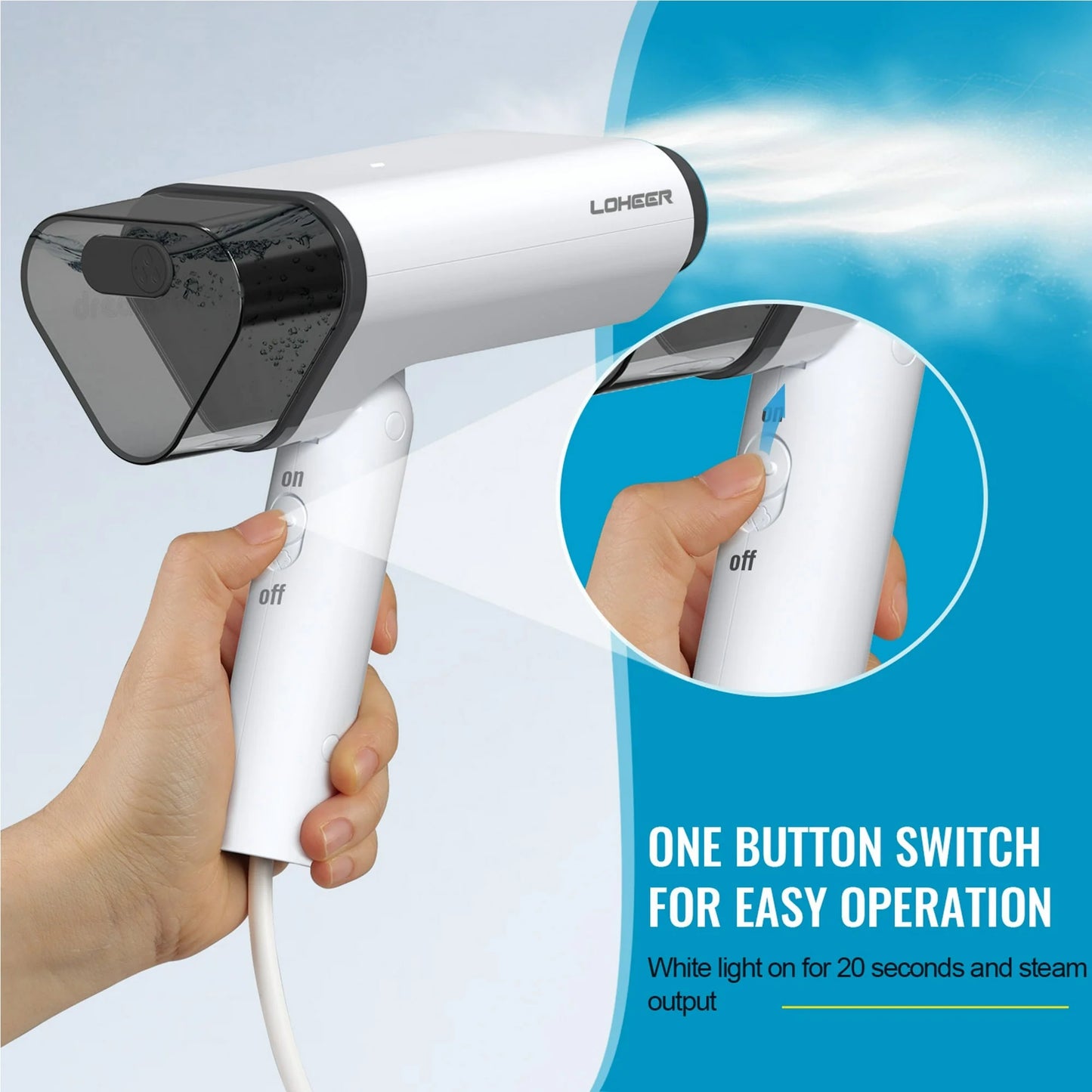 Travel Steamer for Clothes 1000W , Foldable Handheld Garment Steamer Fabric Wrinkle Remover