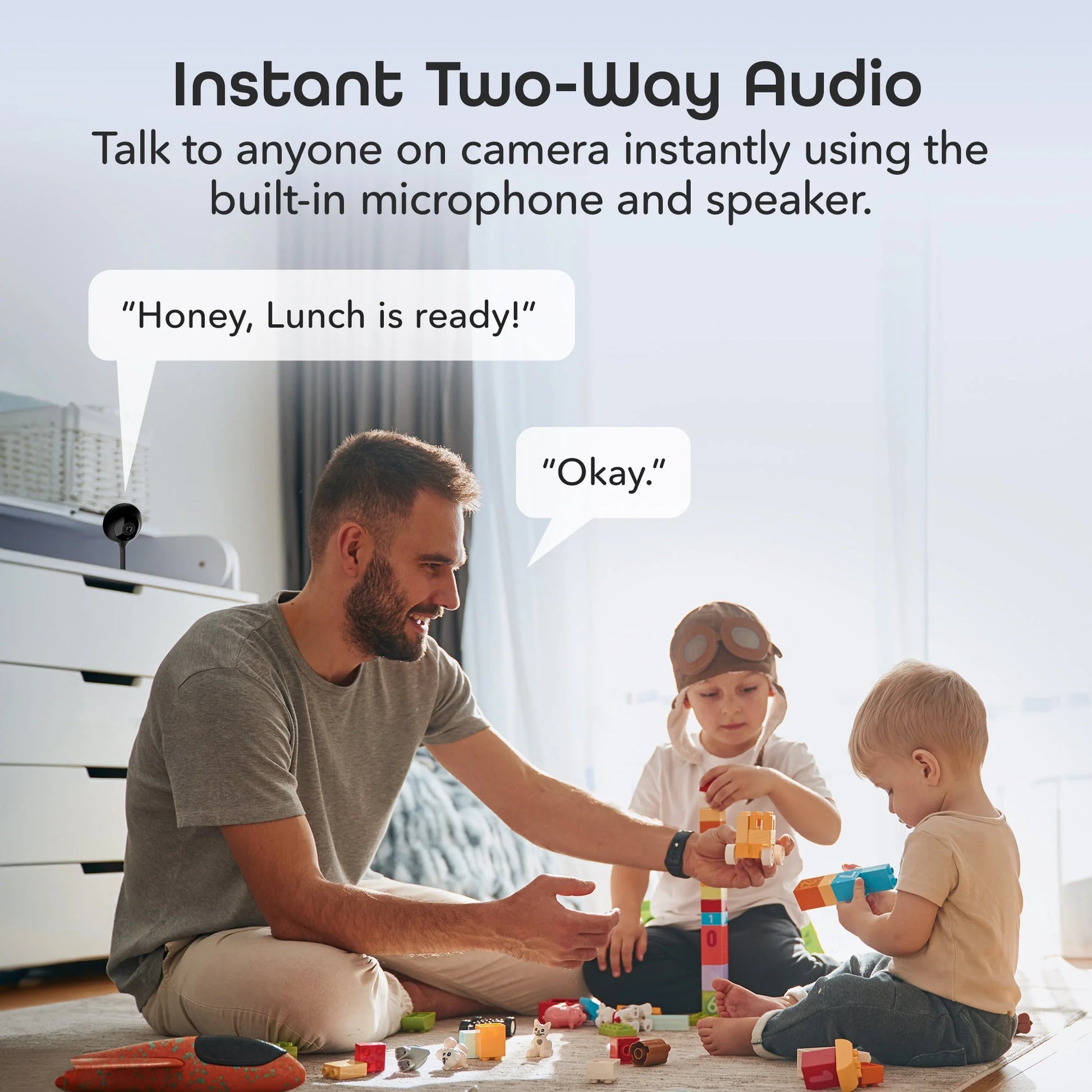 Indoor Home Security 1080P HD Video Surveillance Camera with Motion Detection, 2-Way Audio, Black